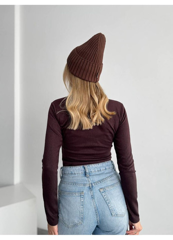 Коричневый демисезонный женский теплый гольф коричневого цвета 35580 Fashion