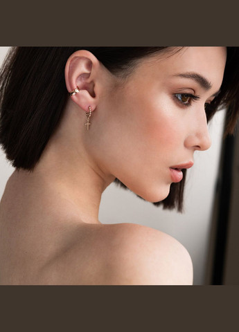 Золоті сережки Хрестики с06126 Oniks (264644688)