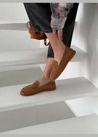 No Brand Стильні жіночі лофери лофери коричневий з натуральна замша, — демісезон (322416548)