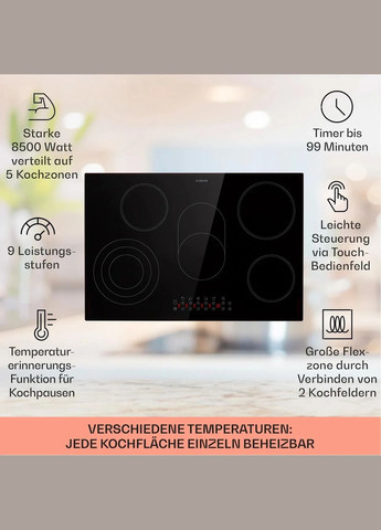 Варочная поверхность Virtuosa 5 Черный (10041117) Klarstein (338194844)