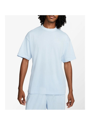 Голубая футболка мужская solo swoosh t-shirt light blue Nike