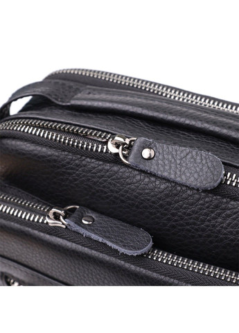 Вертикальна чоловіча сумка з натуральної шкіри 22967 Чорний Vintage (356452168)