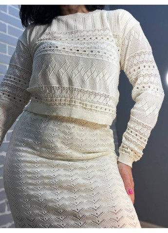 Костюм жіночий Mintas 2444-2416 прозорий ажурний спідниця розрізи та реглан No Brand (302899887)