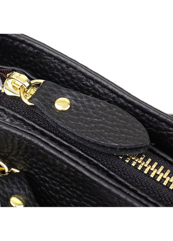 Классическая женская сумка с жестким дном из натуральной кожи 22987 Черный Vintage (356452087)