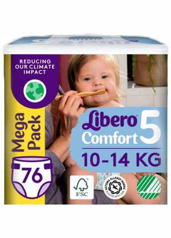 Підгузки Libero comfort розмір 5 (10-14 кг) 76 шт (268142786)