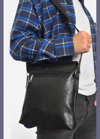 Сумка мужская через плечо из экокожи черного цвета Let's Shop (306812949)