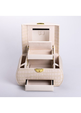 Скринька для прикрас з еко-шкіри, 3 яруси із замком Yiwu (360455013)