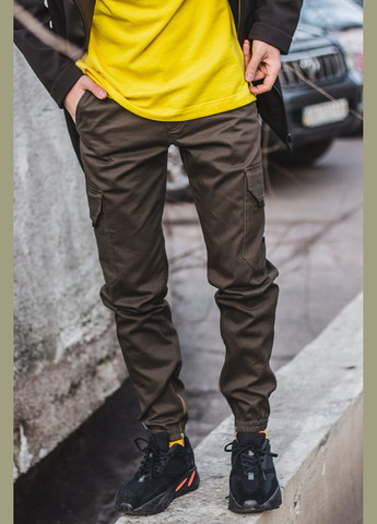 Зеленые спортивные демисезонные карго брюки Custom Wear