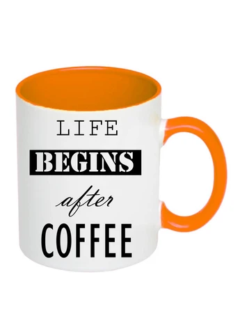 Чашка с печатью "Life begins after coffee" 330 мл ( ) (27974) No Brand (351592084)