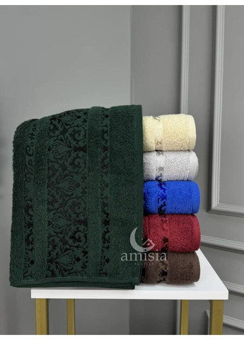 Махровий набір турецьких рушників Vip Coton "Хаял" Cestepe орнамент синій