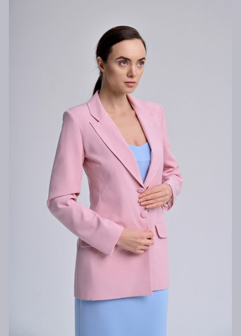 Розовый деловой пиджак Nai Lu-na by Anastasiia Ivanova - однотонный - всесезон