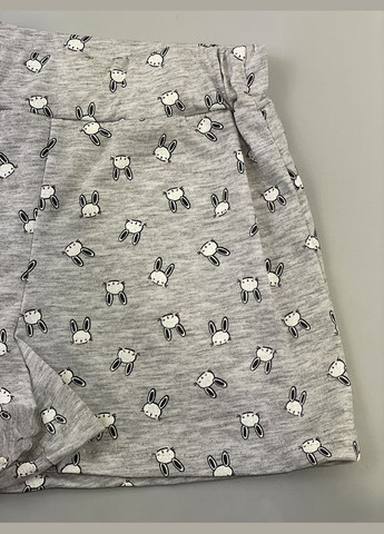 Серая пижама майка и шорты для девочки Flamingo