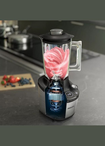 Блендер стационарный 1500Вт, чаша-2000мл, стекло, черный Philips (341316354)