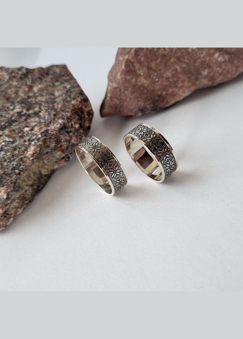 Каблучка срібне жіноча каблучка без каменів Вишиванка чорнене срібло 925 16.5 розмір 2025 2.70г No Brand (306741672)