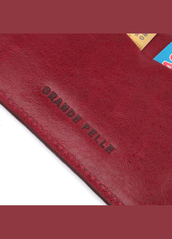 Женская обложка на военный билет из глянцевой кожи Карта бордовая 16779 Grande Pelle (362418395)