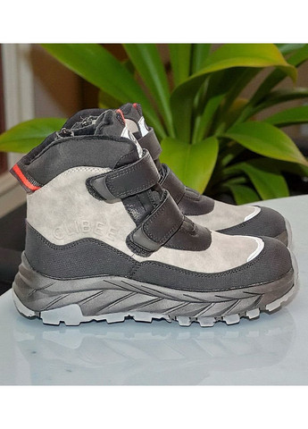 Зимові черевики на овчині для хлопчика, дутики на липучках для хлопчика, зимові хайтопи для хлопця Клібі Clibee (367078842)