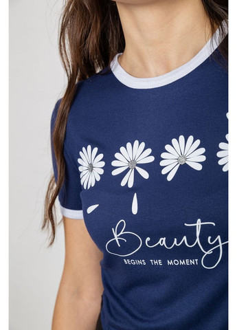 Футболка-топ жіноча з принтом, колір білий, 244R604 Ager - (318529601)