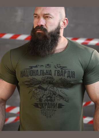 Тактична футболка потоотводящая Національна Грвадія олива No Brand (317545422)