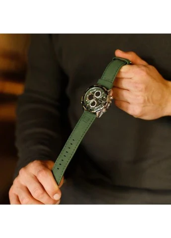 Наручний годинник Naviforce кварцовий 46 мм метал шкіра темно-зелений No Brand Fly ArmyGreen (401850696)