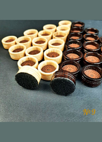 Фішки для нард зі шкіряною вставкою №9. 25х12 мм Вироби майстрів Зі шкіряною вставкою (316089569)