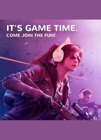 Навушники — з вушками кота Gaming Cat Ear K9 7.1 рожеві з підсвіткою Onikuma (300978108)