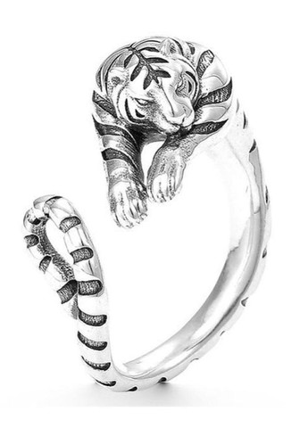 Жіноче або чоловіче кільце тигр стрибає на видобуток стиль і сила життя розмір регульований Fashion Jewelry (285110826)