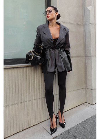 Укорочений тренч без поясу Графіт Jadone Fashion (356174362)