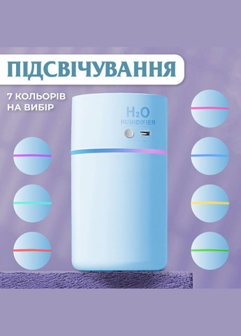 Зволожувач повітря H2O Humidifier 450ml Happy Life HPBH16986BL (302391333)
