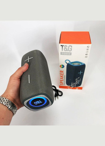 Портативна колонка Bluetooth TG654 8W з підсвічуванням, Бездротова колонка портативна потужна. Колір: сірий No Brand (359474446)