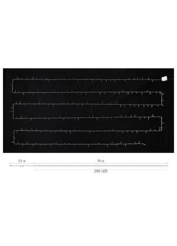 Гирлянда STRING С 200 LED 10m Теплый белый/прозрачный IP20 (90017981) Delux (397317979)