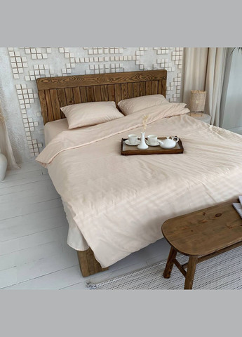 Полутораспальный КПБ микро страйп сатин "Крем" (145х210, 70х70) Glav Textile (297365320)