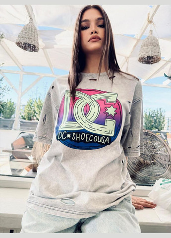 Жіноча футболка оверсайз варка порвана DG світло-сіра You Best - (322132704)