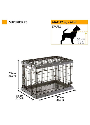 Сложная клетка с дверцей для собак Superrior (Ферпласт Супериор) 77 x 51 x h 55 см 75 Ferplast (297511373)