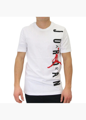 Белая мужская футболка hbr vertical tee white bv0086-100 Air Jordan