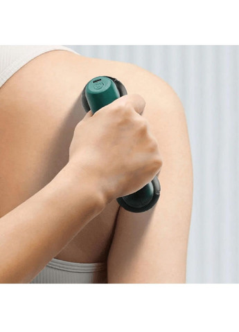 Ручной аккумуляторный вибромассажер для тела с эргономичной ручкой массажными головками 2 штуки (479687-Prob) Зеленый Unbranded (322840696)