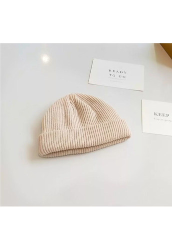 Шапка Мини-Бини Однотонная вязаная с подворотом (докер, короткая, классическая No Brand (309161111)