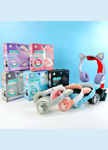 Дитячі бездротові навушники з котячими вушками QC-28T Cat Ear Бузкові No Brand (304254328)