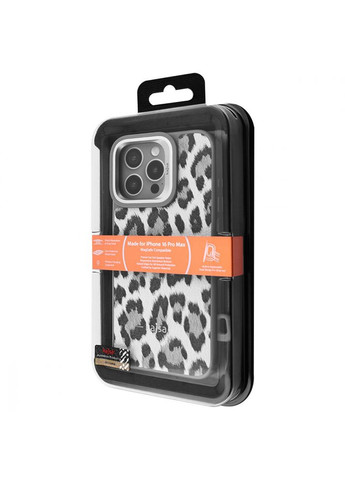 Чохол Leopard Pattern with Magnetic Ring iPhone 16 Pro Max black Kajsa (366831155)