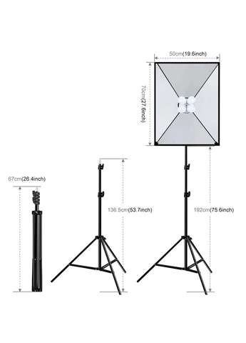 Комплект PKT3134EU (2 x софтбокса - 50 x 70 см, 2 x стойки, 8 LED лампы - 20 Ватт) Puluz (371767136)