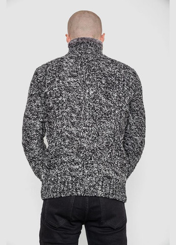 Чорно-білий зимовий светр чоловічий, колір чорно-сірий, 214r10323 Ager