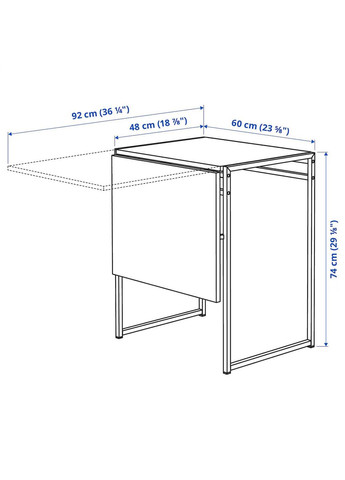 Стіл з опущеною стільницею ІКЕА MUDDUS 48/92х60 см (10160074) IKEA (278407012)
