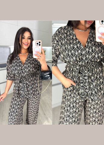 Костюм штапель,кофта на запах та штани із кишенями No Brand (329421977)