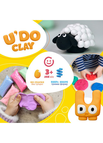 Набір для творчості "U'DO Clay 8 шт." брикет 6 г (30896) Strateg (362431452)