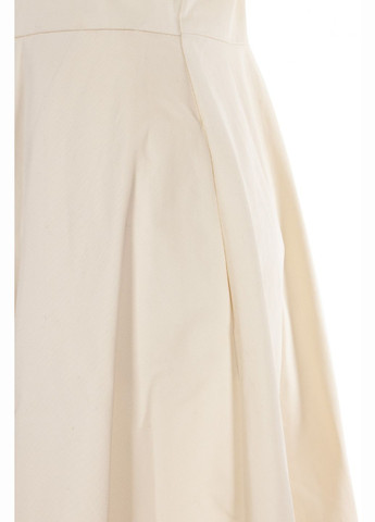 Молочное праздничный женское платье меди с горловиной и карманами (ll205120011) LadyLike