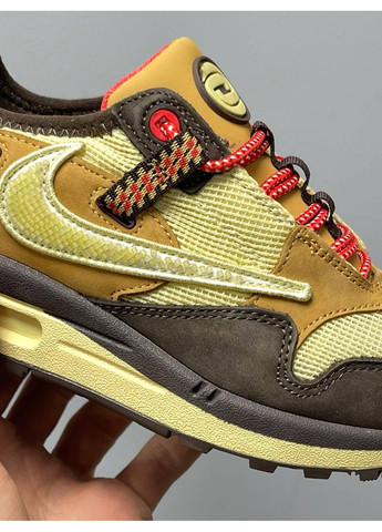 КРОССОВКИ ЖЕНСКИЕ NIKE AIR MAX 1 TRAVIS SCOTT CACTUS JACK BAROQUE BROWN НАЙК АИР МАКС No Brand бежевые демисезоны (367177812)