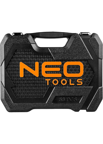 Набор инструментов, Набор торцевых головок, 58шт, 1/2", CrV, кейс (10-042) Neo Tools (360418125)