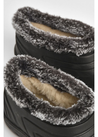 Черные калоши детские на меху черного цвета Let's Shop со шнурками