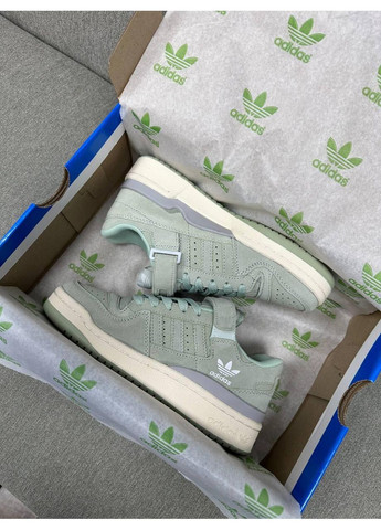 Сірі Осінні кросівки чоловічі adidas forum low green suede адідас форум No Brand