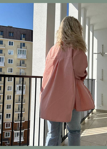 Пудровая классическая, повседневный рубашка однотонная Україна с длинным рукавом