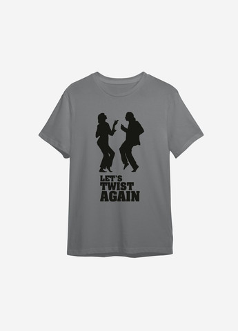 Графитовая футболка с принтом "let’s twist again" ТiШОТКА